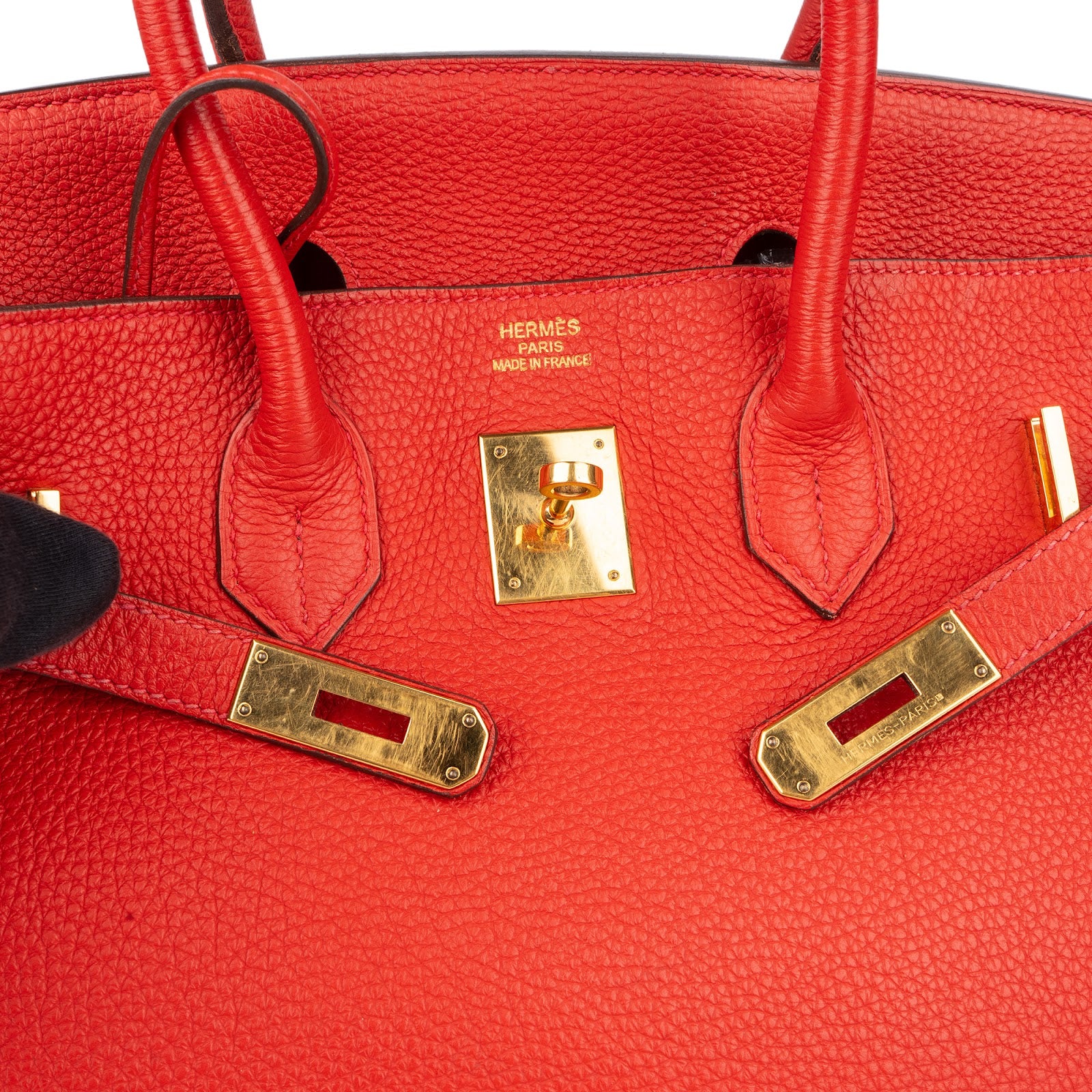 [🔄️B12 / F03] Hermès Grained Leather Birkin 30 Handbag - vintageandkickz