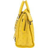 Balenciaga Yellow Perforated Leather City Handbag