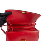 Celine Red Calfskin Classic Box Medium Crossbody Bag