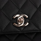 Chanel Quilted Leather Palladium Messenger Shoulder Bag