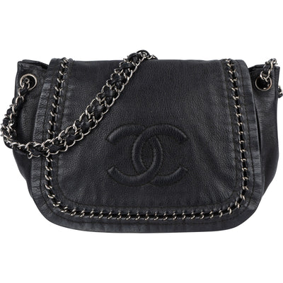 Chanel Calfskin CC Single Flap Shoulder Bag