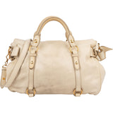 Miu Miu Vitello Lux Bow Satchel Crossbody Handbag