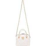Chanel Quilted Lambskin CC Chanel19 Top Handle Bowling Handbag