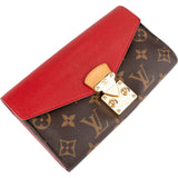Louis Vuitton Canvas Monogram Red Leather Pallas Wallet
