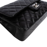 Chanel Quilted Lambskin Palladium Medium Double Flap Shoulder Bag