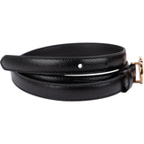 Salvatore Ferragamo Black Leather Gancini Belt (80)