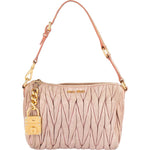Miu Miu Matelassé Nappa Leather Padlock Shoulder Bag - vintageandkickz