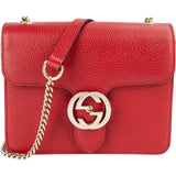 Gucci Grained Leather Interlocking G Crossbody Bag