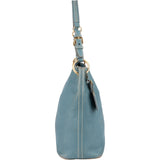 Prada Blue Vitello Daino Leather Hobo Shoulder Bag