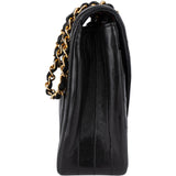 Chanel Chevron Lambskin 24K Gold Single Flap Shoulder Bag