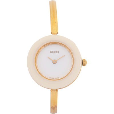 Gucci Gold Tone Change Bezel 11/12.2 Bangle Woman Watch