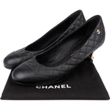 Chanel Black Quilted Leather Cap Toe Pumps (36,5)