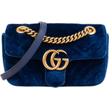 Gucci Velvet Matelassé GG Marmont Small Crossbody Bag