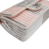 Chanel Vertical Striped Sequin Single Flap Crossbody Bag