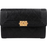 Chanel Caviar Leather Small Boy Wallet