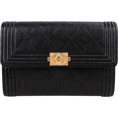 Chanel Caviar Leather Small Boy Wallet