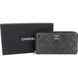 Chanel Quilted Glittered Caviar Leathe CC Wallet - vintageandkickz