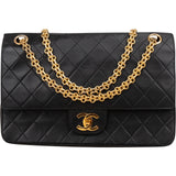Chanel Quilted Lambskin 24K Gold Double Flap Shoulder Bag