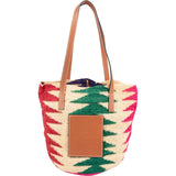 Loewe Ibiza Raffia Multicolor Zigzag Shell Tote Basket Shoulder Bag