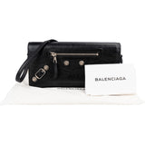 Balenciaga Black Leather Classic City Wallet On Strap Shoulder Bag
