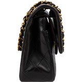 Chanel Quilted Lambskin 24K Gold Small Double Flap Shoulder Bag