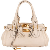 Chloé White Leather Paddington Handbag