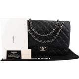 Chanel Quilted Caviar Leather Maxi Double Flap Crossbody Bag