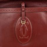Cartier Bordeaux Leather Briefcase Flap Shoulder Bag