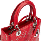 Christiann Dior Studded Cannage Lambskin Lady Dior Handbag