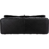 Chanel Quilted Lambskin Palladium Jumbo Double Flap Crossbody Bag