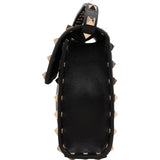 Valentino Garavani Black Leather Rockstud Flap Crossbody Bag