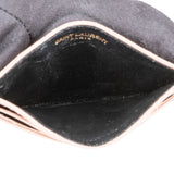 Saint Laurent Grain de Poudre Leather Chevron Card Holder