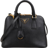 Prada Black Saffiano Leather Small Promenade Handbag