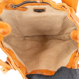 Miu Miu Grained Leather Drawstring Tote Shoulder Bag