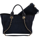 Chanel Canvas Deauville Small Tote Shoulder Bag