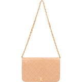 Chanel Quilted Lambskin 24K Gold Single Flap Shoulder Bag