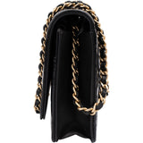 Chanel Quilted Patent Leather 2.55 Wallet On Chain Crossbody Bag