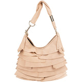 Yves Saint Laurent Leather Rive Gauche Ruffle Hobo Shoulder Bag
