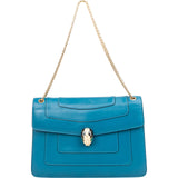 Bvlgari Blue Leather Serpenti Forever Shoulder Bag