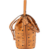 MCM Monogram Visetos Drawstring Bucket Handbag