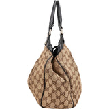 Gucci Monogram GG Canvas Brown Guccissima Leather Sukey Handbag