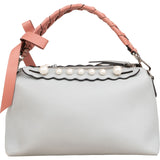 Fendi Blue Leather Mini Pearl Embellished By The Way Handbag