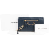 Balenciaga Classic Blue Continental City Zip Around Wallet