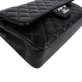Chanel Quilted Caviar Leather Palladium Medium Double Flap Shoulder Bag