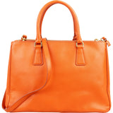 Prada Orange Saffiano Leather Galleria Tote Handbag