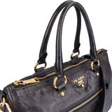 Prada Black Vitello Leather City Handbag - vintageandkickz