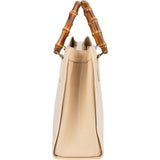 Gucci Patent Leather Bamboo Handle Large Diana Tote Handbag