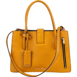 Miu Miu Bicolor Madras Leather Top Handle Handbag