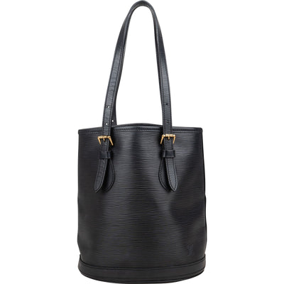 Louis Vuitton Noir Epi Leather Bucket PM Shoulder Bag