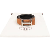 Hermès Bicolor Leather Reversible H Belt (90)